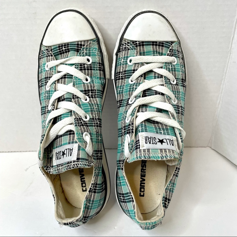 SOLD Converse All Star Plaid Sneakers Low Top Kids Unisex size 4 - Picture 4 of 13